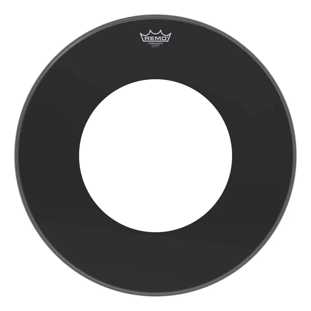 Remo Powerstroke P3 Ebony Bass Drumhead 18" w/10" Center Hole - Drum Center Of Portsmouth
