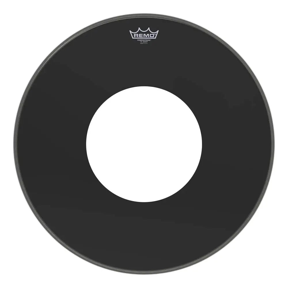 Remo Powerstroke P3 Ebony Bass Drumhead 22" w/10" Center Hole - Drum Center Of Portsmouth