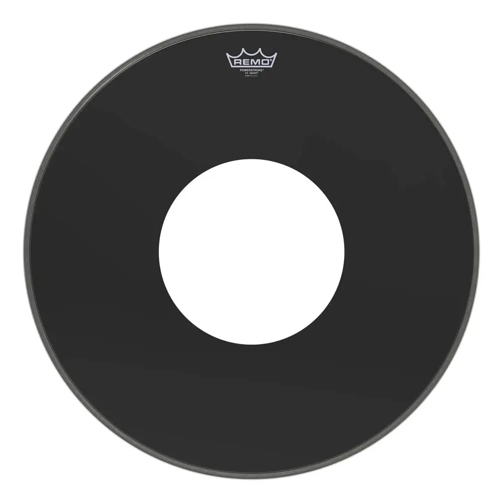 Remo Powerstroke P3 Ebony Bass Drumhead 24" w/10" Center Hole - Drum Center Of Portsmouth