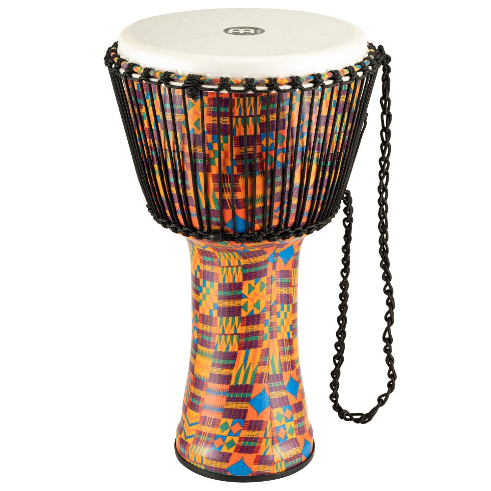 Meinl Rope Tuned Travel Djembe, 14, Kenyan Quilt, Synthetic Head - Drum Center Of Portsmouth