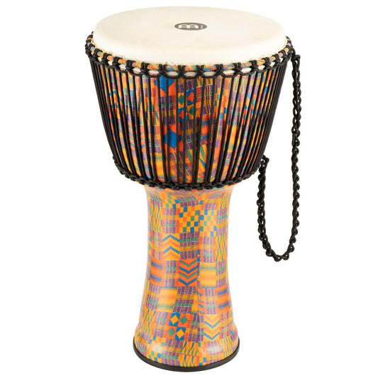 [SO] Meinl Rope Tuned Travel Djembe, 14, Kenyan Quilt, Goat Head - Drum Center Of Portsmouth