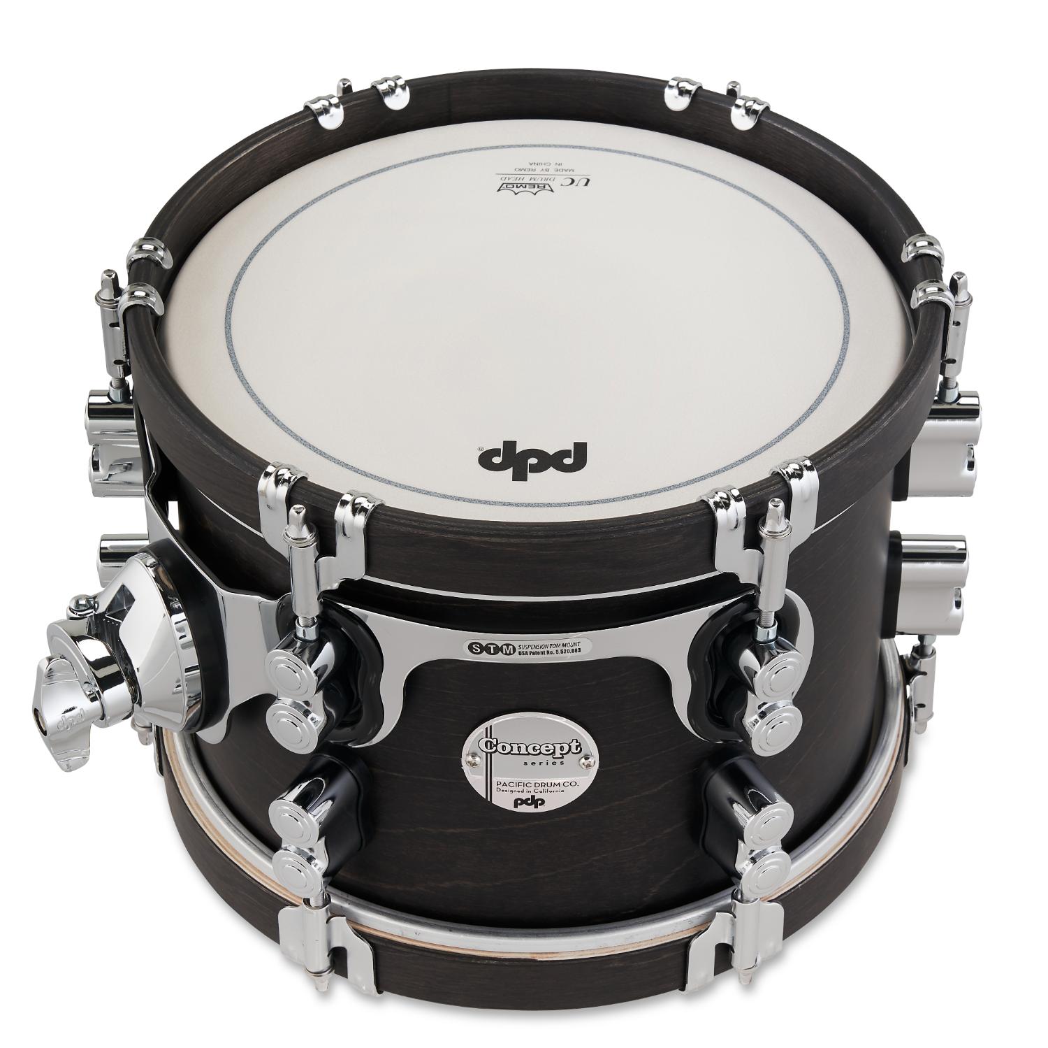 PDP Concept Classic Tom 10x7 Ebony w/Ebony Hoops, STM Mount - Drum Center Of Portsmouth