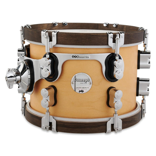 PDP Concept Classic Tom 10x7 Natural w/Walnut Hoops, STM Mount - Drum Center Of Portsmouth
