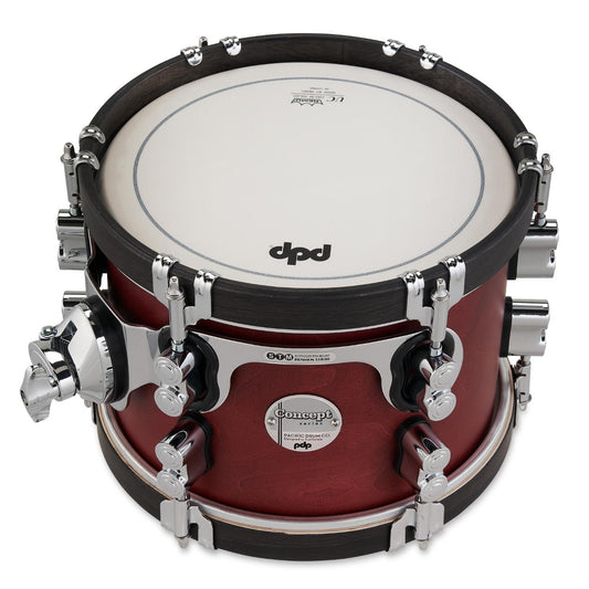 PDP Concept Classic Tom 10x7 Oxblood w/Ebony Hoops, STM Mount - Drum Center Of Portsmouth
