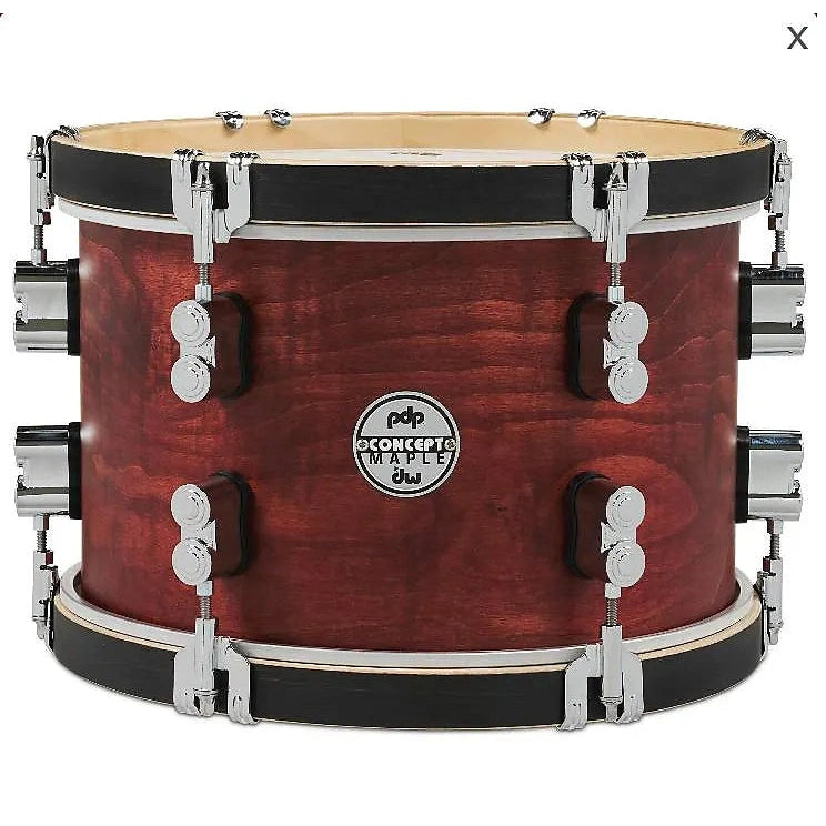 PDP Concept Classic Rack Tom - No STM Mount Oxblood/Ebony Hoops 12x8 - Drum Center Of Portsmouth