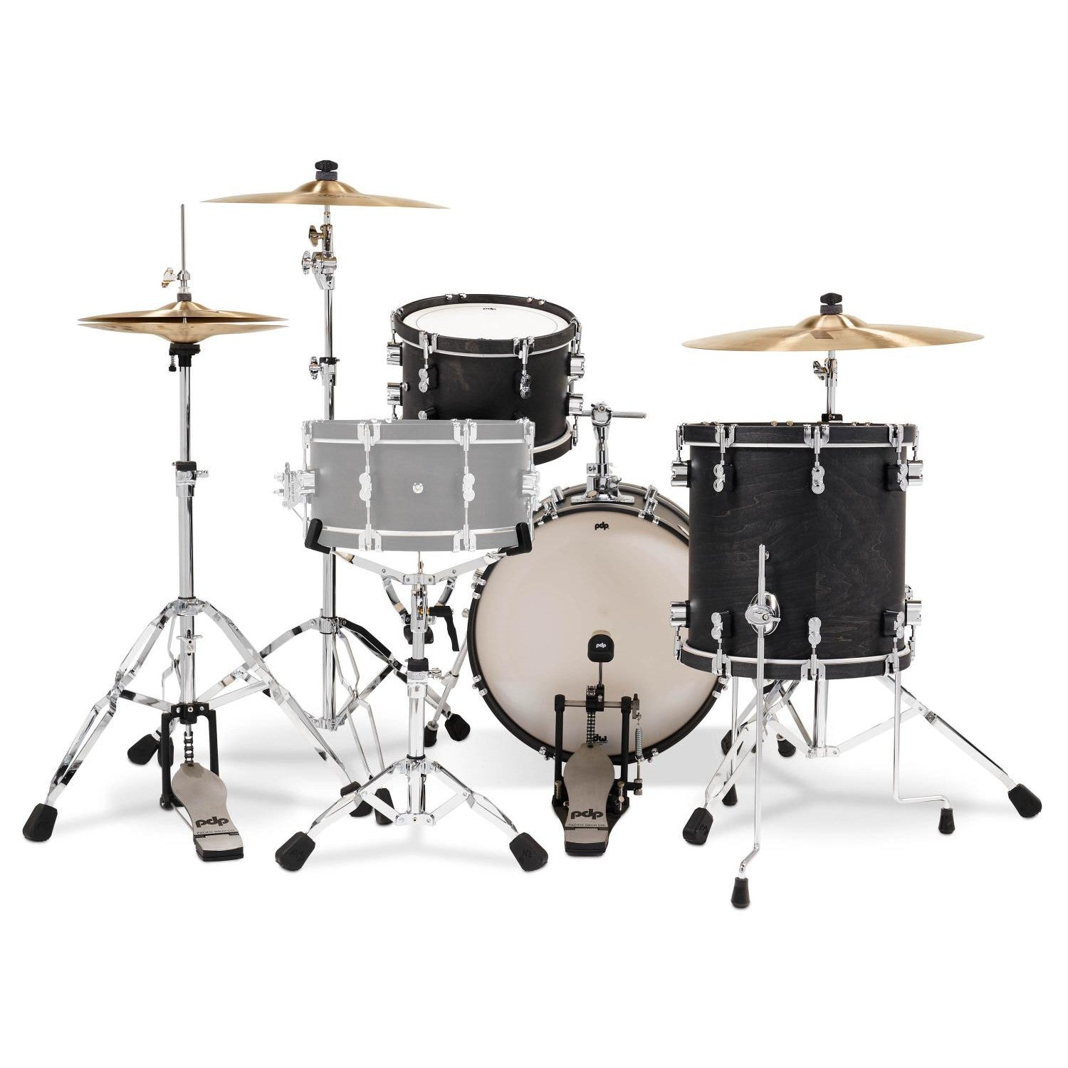 PDP Concept Classic 3pc Drum Set w/18BD Ebony/Ebony Hoops - Drum Center Of Portsmouth