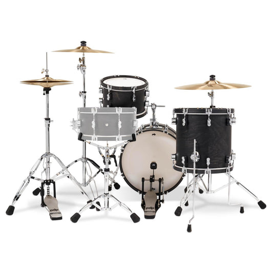 PDP Concept Classic 3pc Drum Set w/18BD Ebony/Ebony Hoops - Drum Center Of Portsmouth