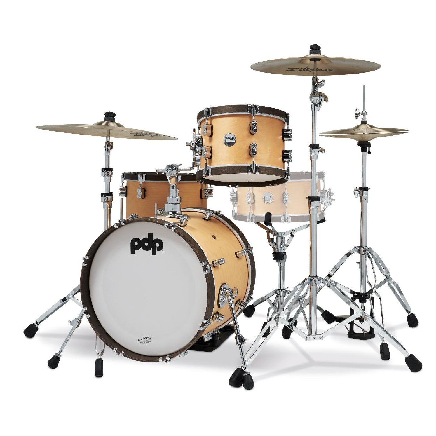 PDP Concept Classic 3pc Drum Set w/18BD Natural/Walnut Hoops - Drum Center Of Portsmouth