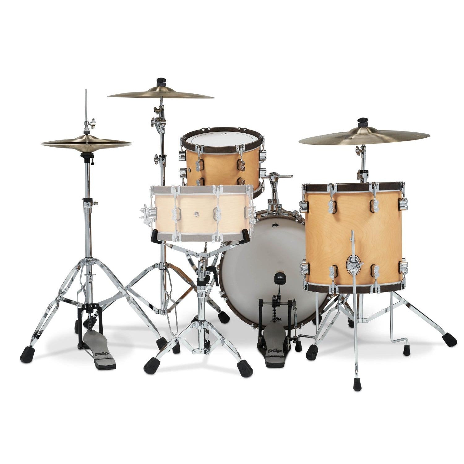 PDP Concept Classic 3pc Drum Set w/18BD Natural/Walnut Hoops - Drum Center Of Portsmouth
