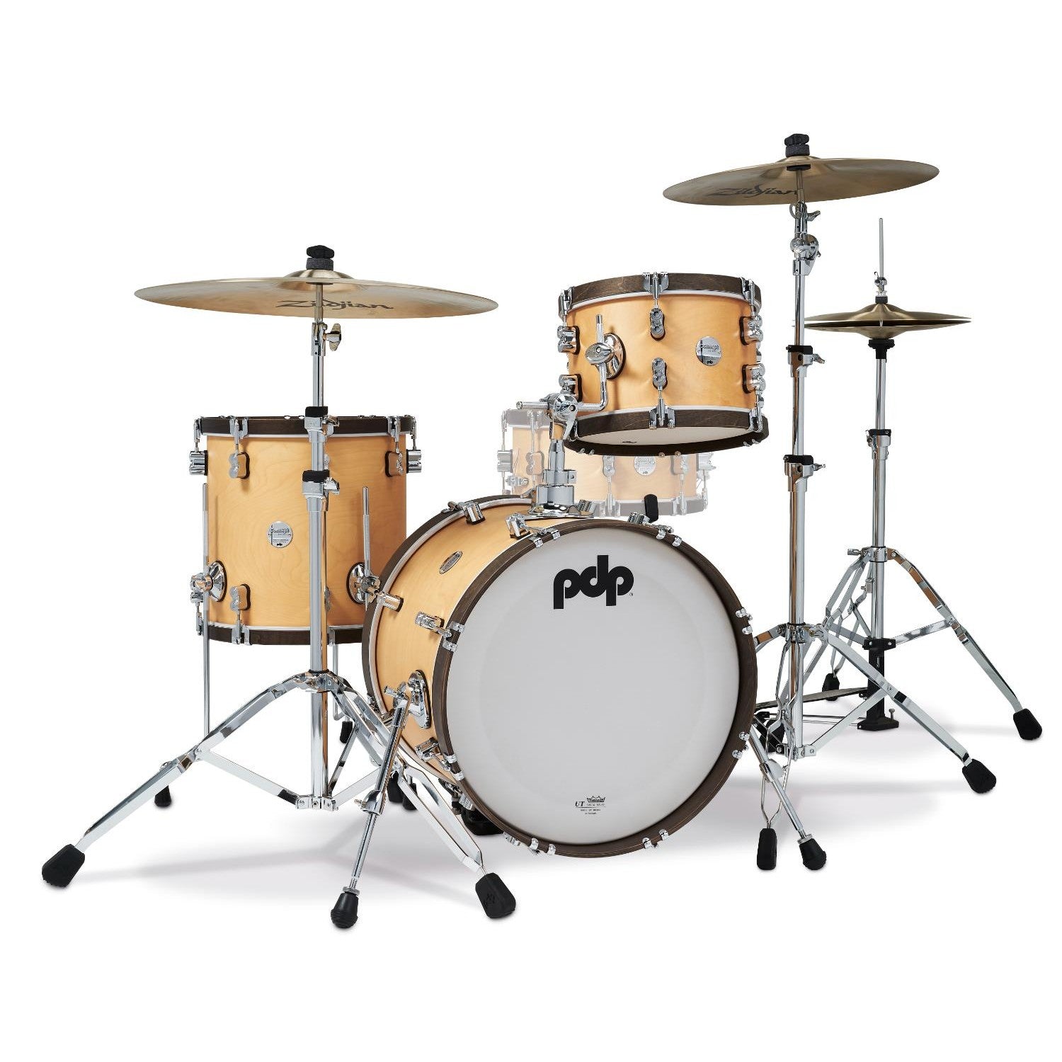 PDP Concept Classic 3pc Drum Set w/18BD Natural/Walnut Hoops - Drum Center Of Portsmouth