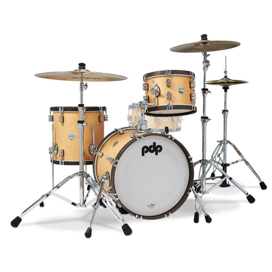 PDP Concept Classic 3pc Drum Set w/18BD Natural/Walnut Hoops - Drum Center Of Portsmouth
