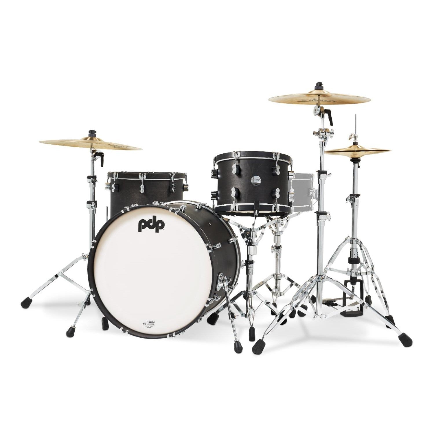PDP Concept Classic 3pc Drum Set w/22BD Ebony/Ebony Hoops - Drum Center Of Portsmouth