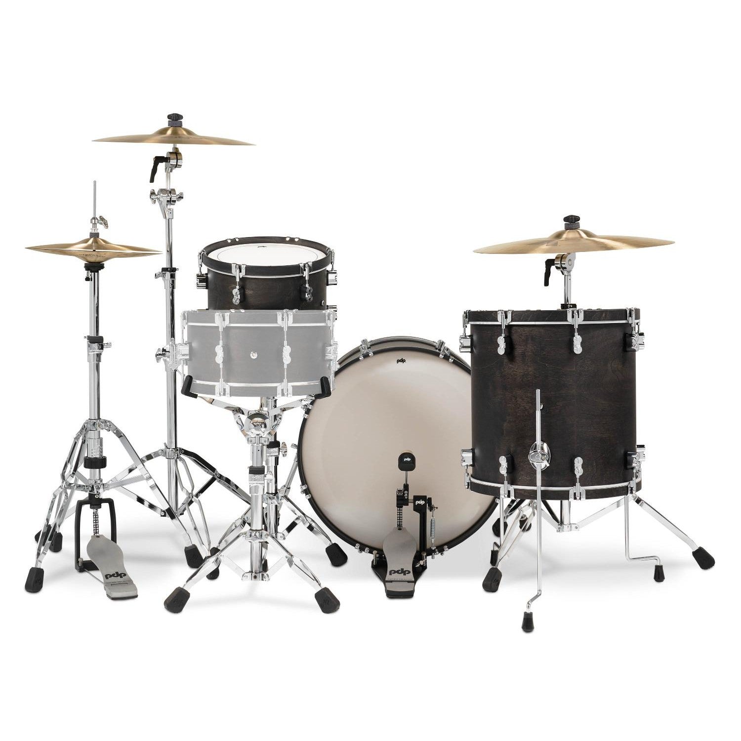 PDP Concept Classic 3pc Drum Set w/22BD Ebony/Ebony Hoops - Drum Center Of Portsmouth