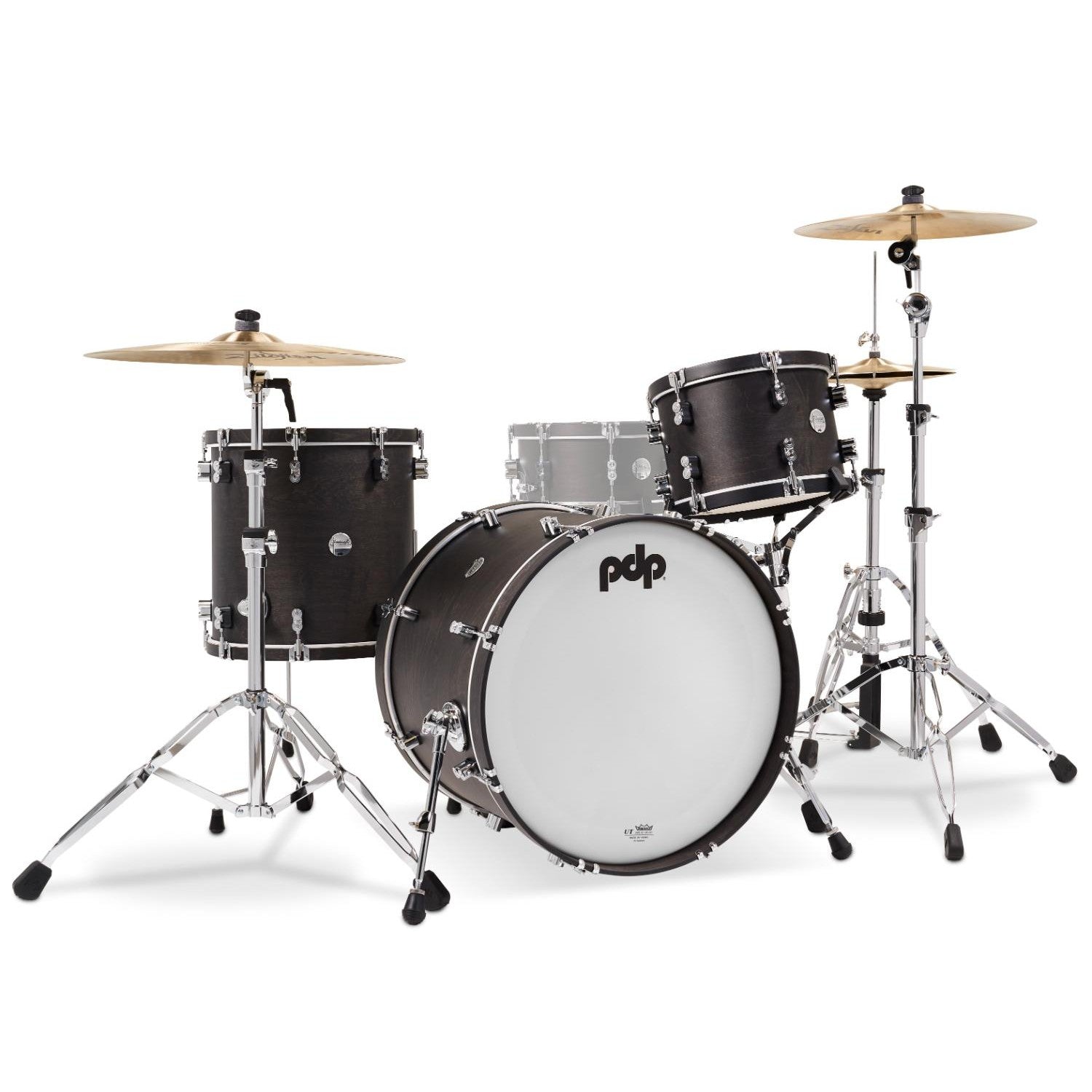PDP Concept Classic 3pc Drum Set w/22BD Ebony/Ebony Hoops - Drum Center Of Portsmouth