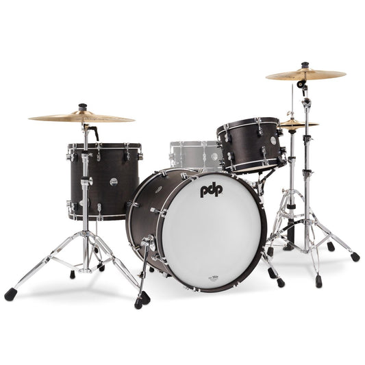 PDP Concept Classic 3pc Drum Set w/22BD Ebony/Ebony Hoops - Drum Center Of Portsmouth