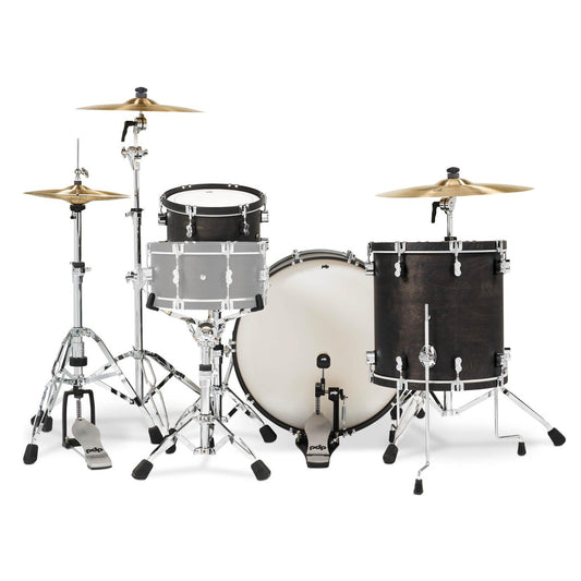 PDP Concept Classic 3pc Drum Set w/24BD Ebony/Ebony Hoops - Drum Center Of Portsmouth