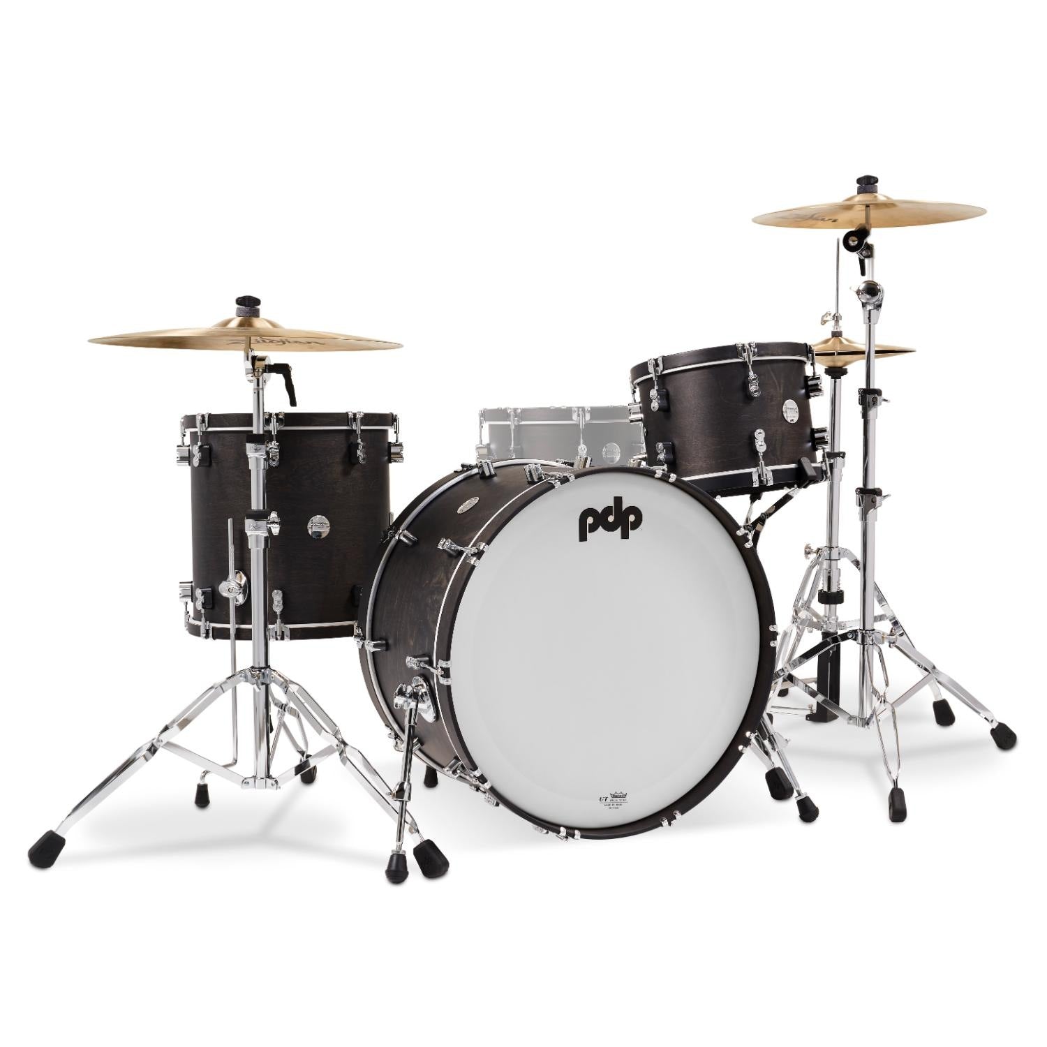 PDP Concept Classic 3pc Drum Set w/24BD Ebony/Ebony Hoops - Drum Center Of Portsmouth