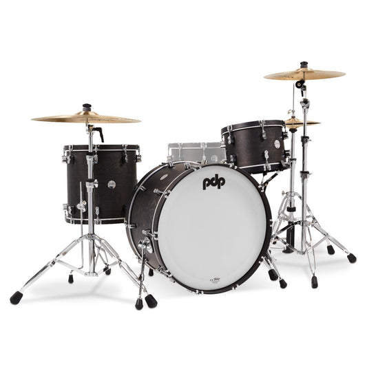 PDP Concept Classic 3pc Drum Set w/24BD Ebony/Ebony Hoops - Drum Center Of Portsmouth