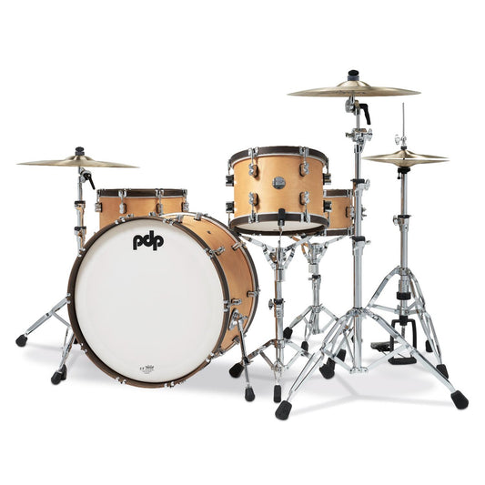 PDP Concept Classic 3pc Drum Set w/24BD Natural/Walnut Hoops - Drum Center Of Portsmouth