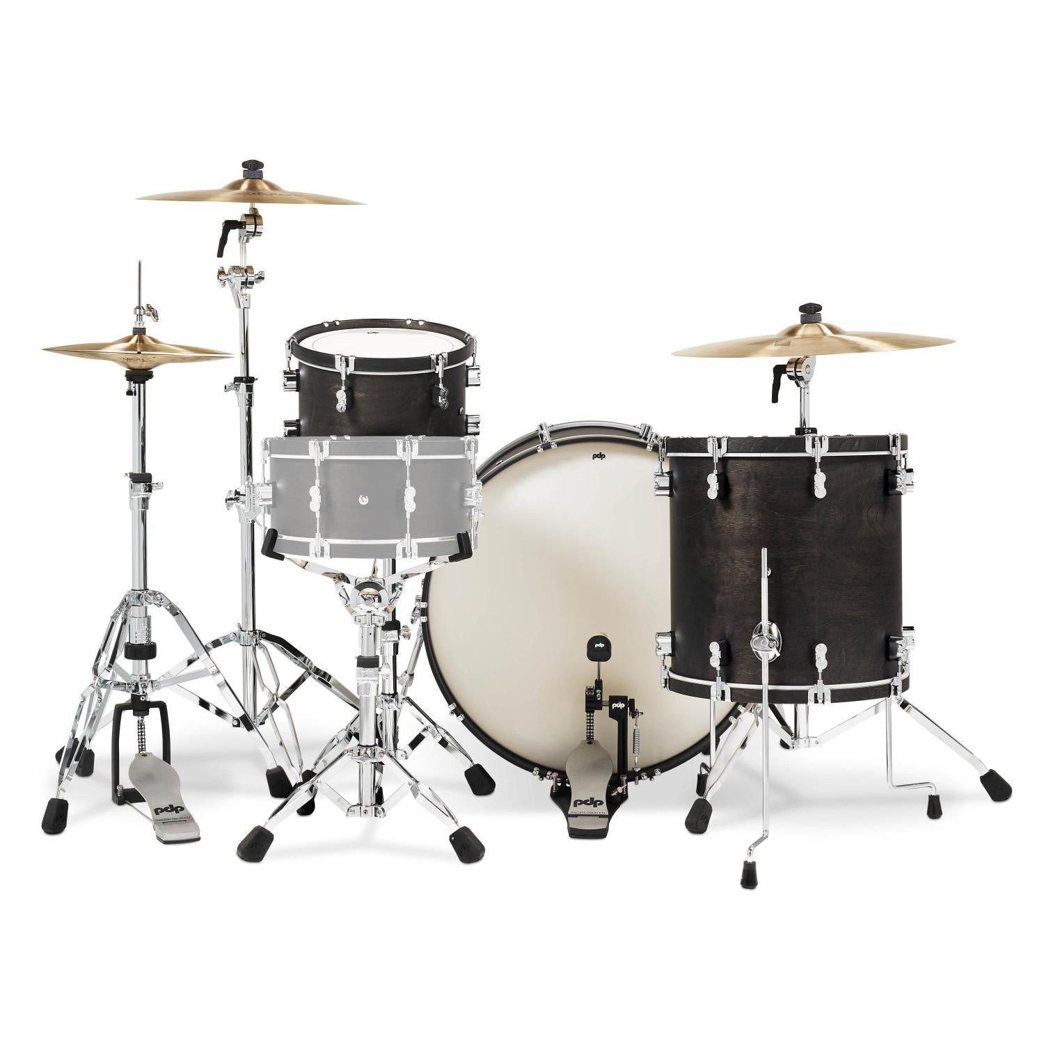 PDP Concept Classic 3pc Drum Set w/26BD Ebony/Ebony Hoops - Drum Center Of Portsmouth