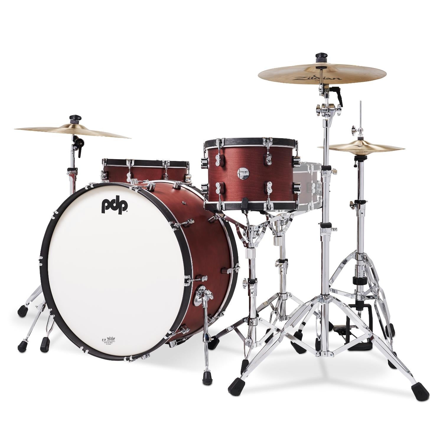 PDP Concept Classic 3pc Drum Set w/26BD Oxblood/Ebony Hoops - Drum Center Of Portsmouth