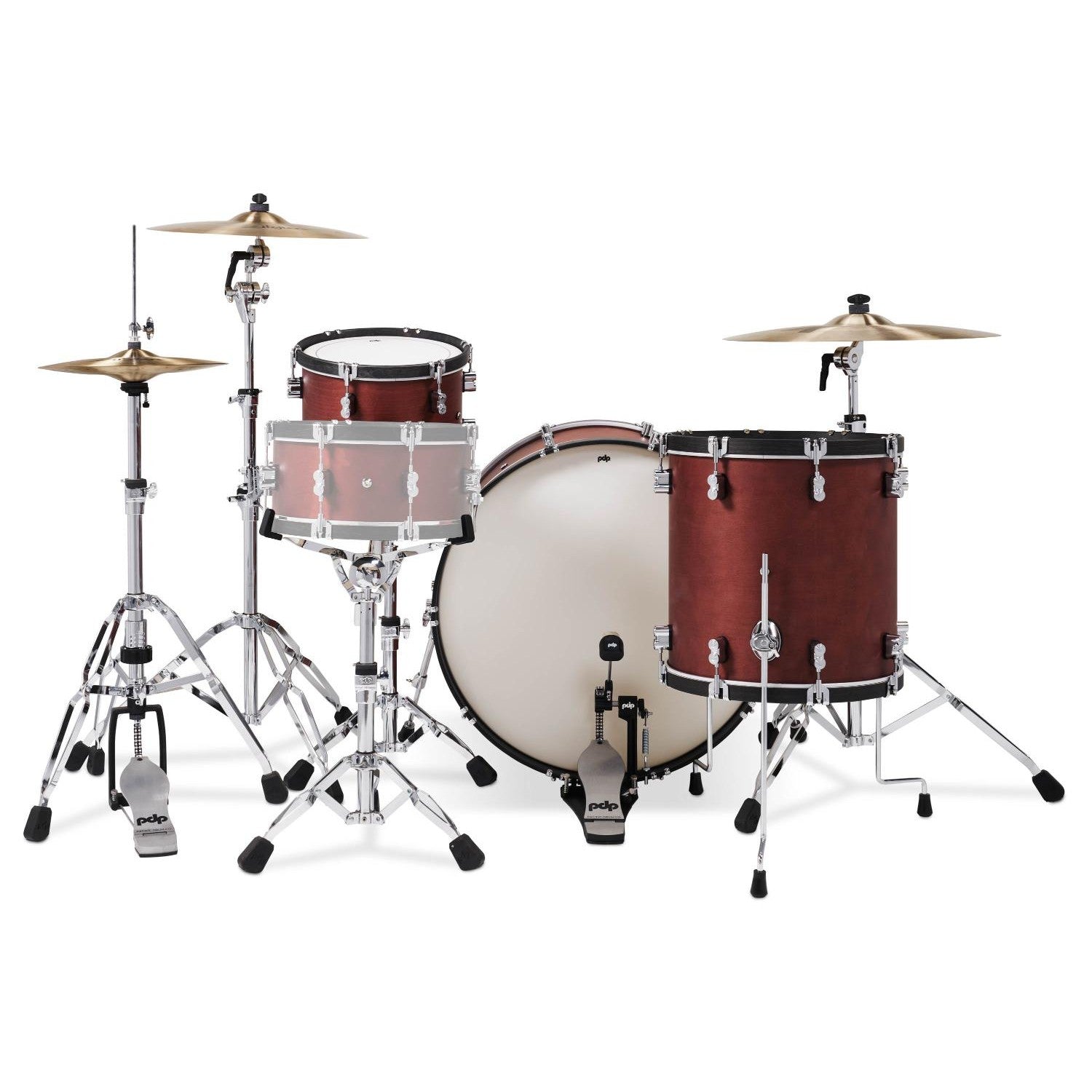 PDP Concept Classic 3pc Drum Set w/26BD Oxblood/Ebony Hoops - Drum Center Of Portsmouth