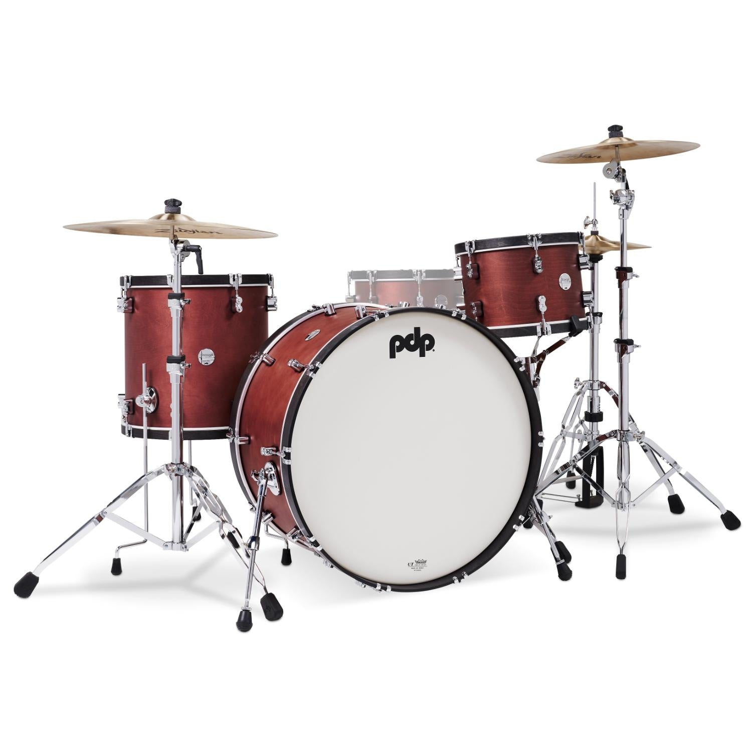 PDP Concept Classic 3pc Drum Set w/26BD Oxblood/Ebony Hoops - Drum Center Of Portsmouth