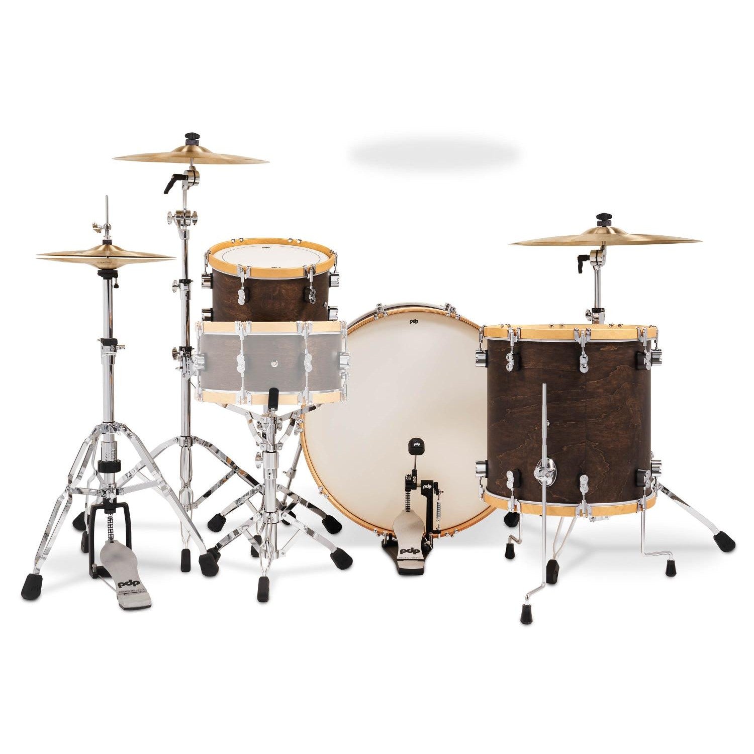 PDP Concept Classic 3pc Drum Set w/26BD Walnut/Natural Hoops - Drum Center Of Portsmouth