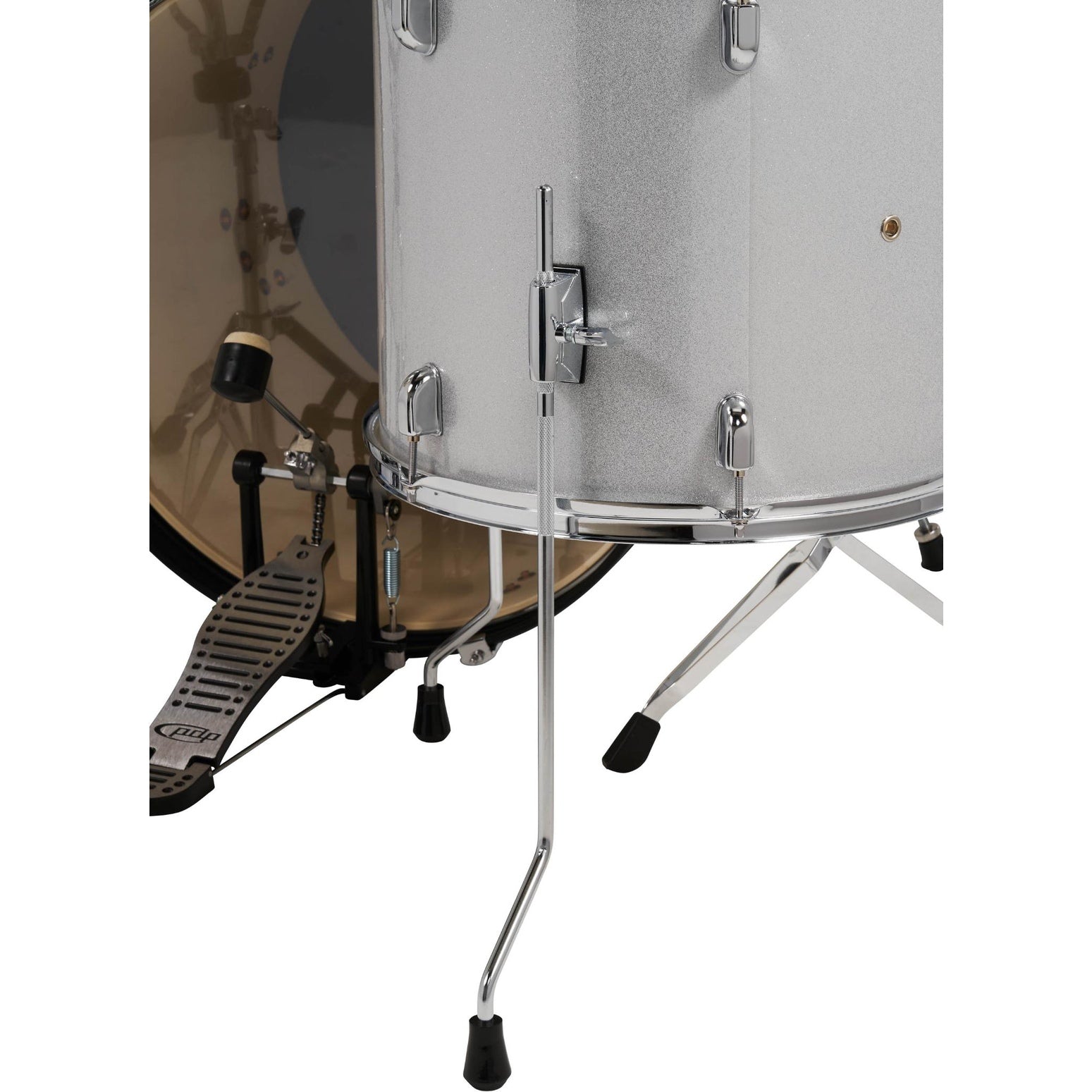 PDP Centerstage 5pc Complete Drum Set Diamond White Sparkle w/Hw & Cymbals - Drum Center Of Portsmouth