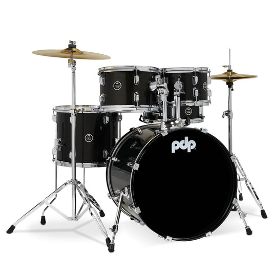 PDP Centerstage 5pc Complete Drum Set Iridescent Black Sparkle w/Hw & Cymbals - Drum Center Of Portsmouth