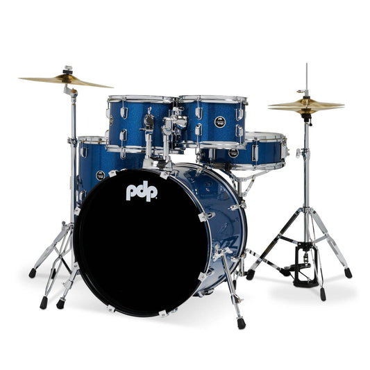 PDP Centerstage 5pc Complete Drum Set Royal Blue Sparkle w/Hw & Cymbals - Drum Center Of Portsmouth