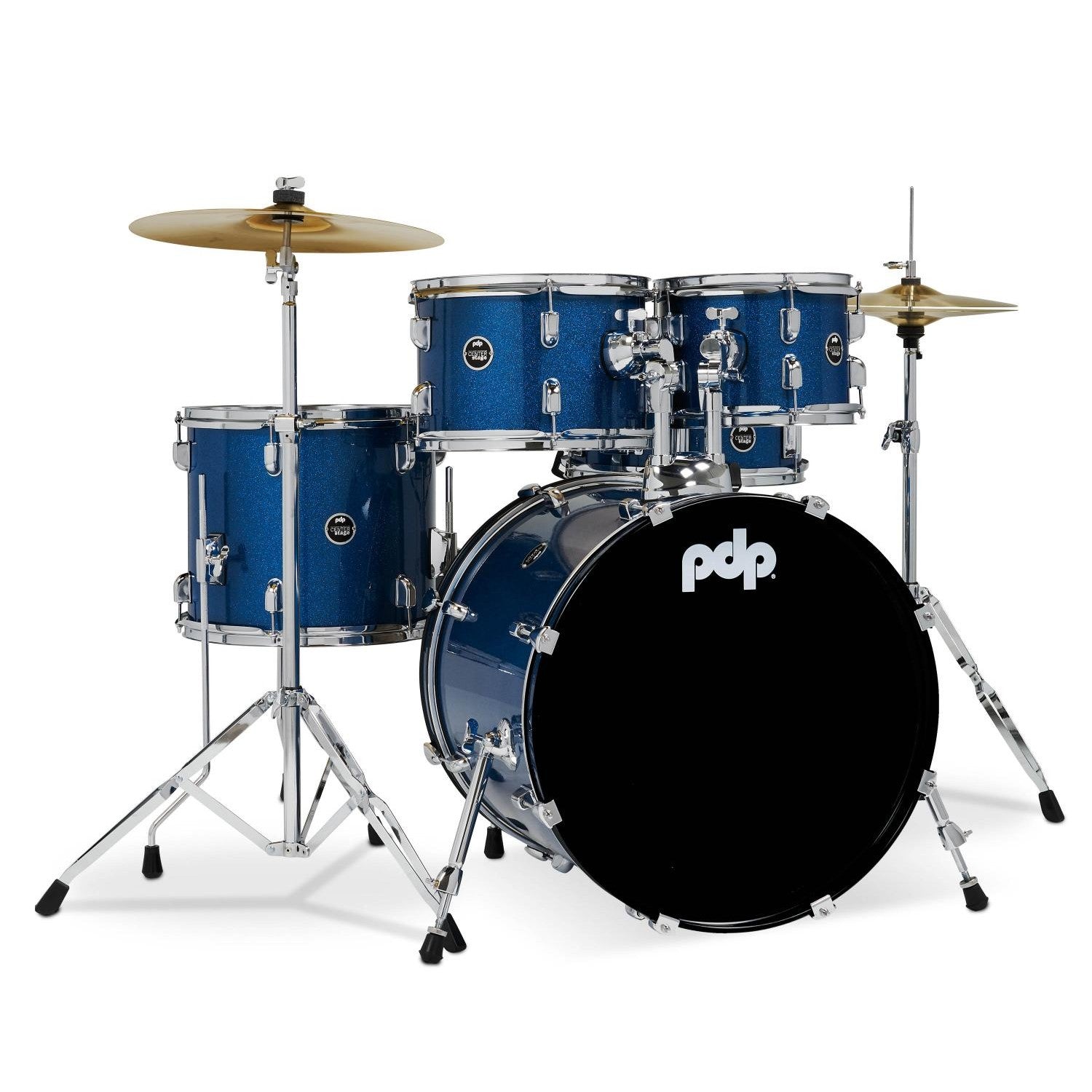 PDP Centerstage 5pc Complete Drum Set Royal Blue Sparkle w/Hw & Cymbals - Drum Center Of Portsmouth