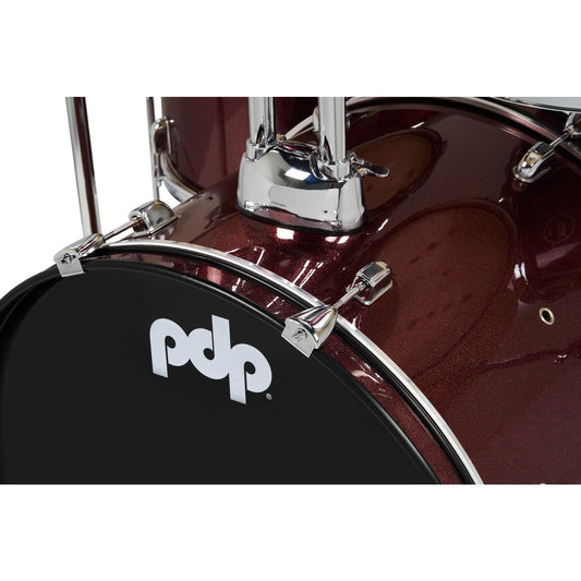 PDP Centerstage 5pc Complete Drum Set Ruby Red Sparkle w/Hw & Cymbals - Drum Center Of Portsmouth