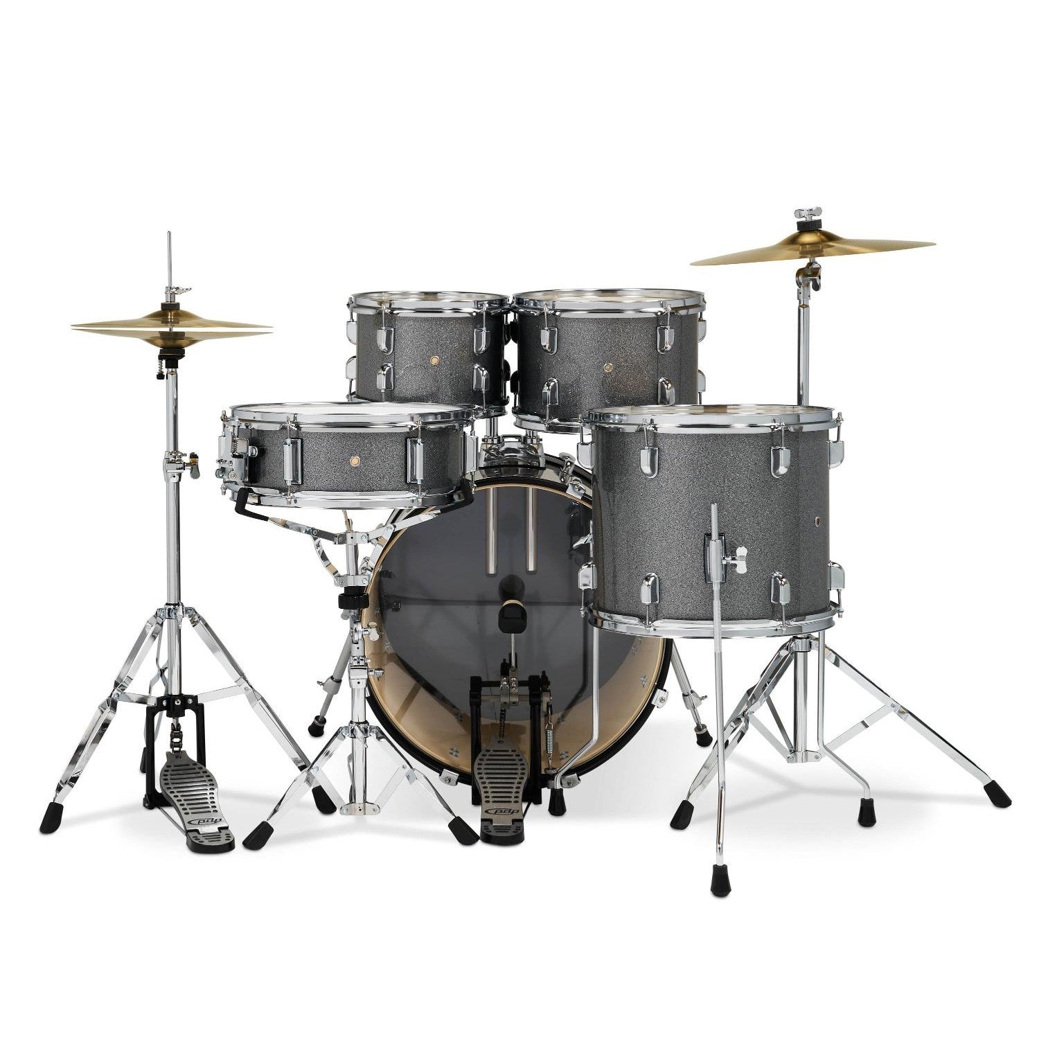 PDP Centerstage 5pc Complete Drum Set Silver Sparkle w/Hw & Cymbals - Drum Center Of Portsmouth