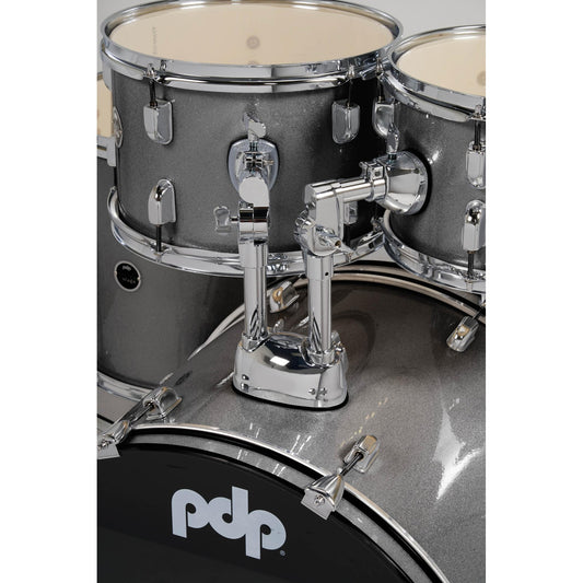 PDP Centerstage 5pc Complete Drum Set Silver Sparkle w/Hw & Cymbals - Drum Center Of Portsmouth
