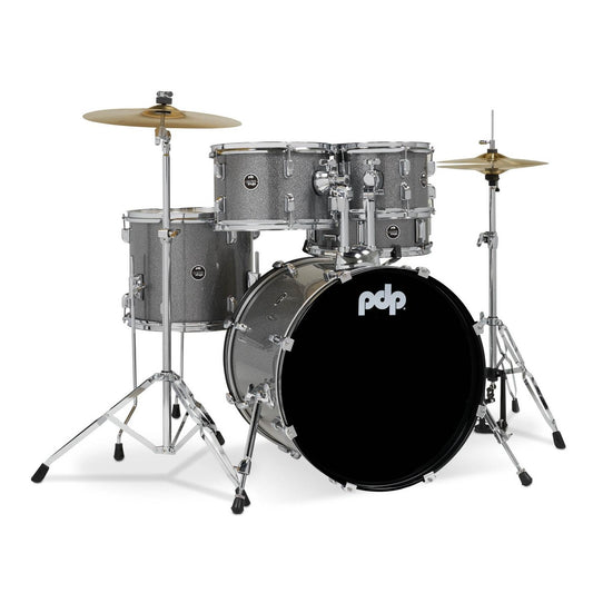 PDP Centerstage 5pc Complete Drum Set Silver Sparkle w/Hw & Cymbals - Drum Center Of Portsmouth