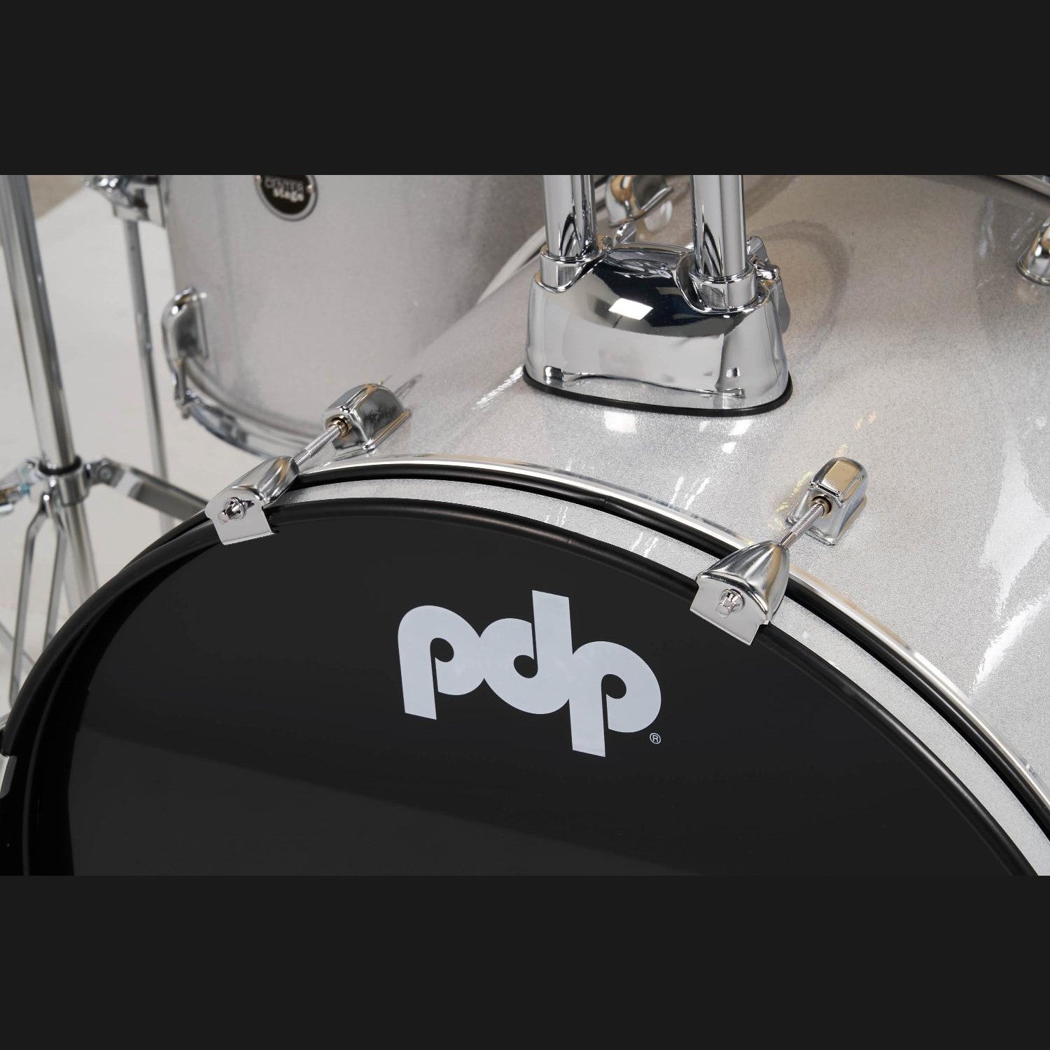 PDP Centerstage 5pc Complete Rock Drum Set Diamond White Sparkle w/Hw & Cymbals - Drum Center Of Portsmouth