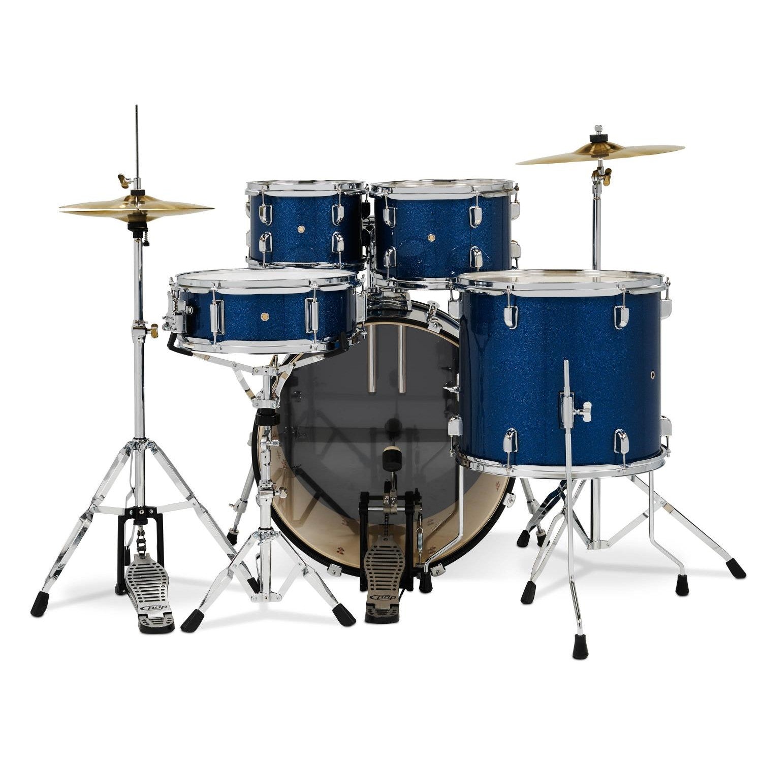 PDP Centerstage 5pc Complete Rock Drum Set Royal Blue Sparkle w/Hw & Cymbals - Drum Center Of Portsmouth