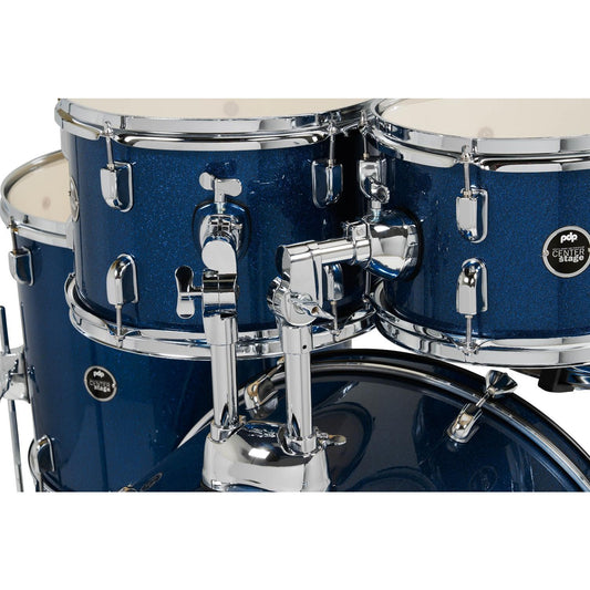 PDP Centerstage 5pc Complete Rock Drum Set Royal Blue Sparkle w/Hw & Cymbals - Drum Center Of Portsmouth