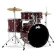 PDP Center Stage 5pc Complete Drum Set w/Hardware & Cymbals Ruby Red Sparkle