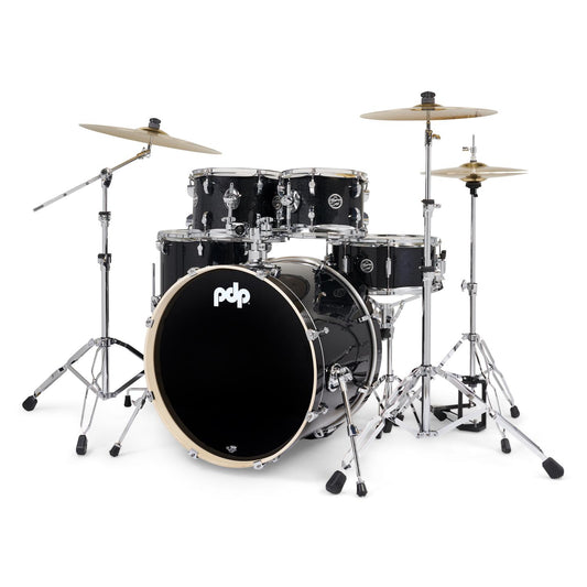 PDP Mainstage 5pc Complete Drum Set Black Sparkle w/Hw & Cymbals - Drum Center Of Portsmouth