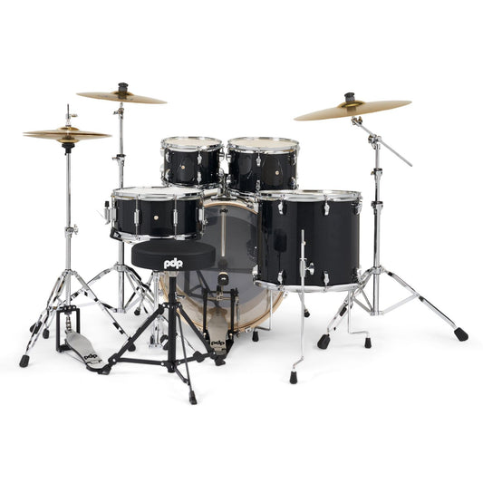 PDP Mainstage 5pc Complete Drum Set Black Sparkle w/Hw & Cymbals - Drum Center Of Portsmouth