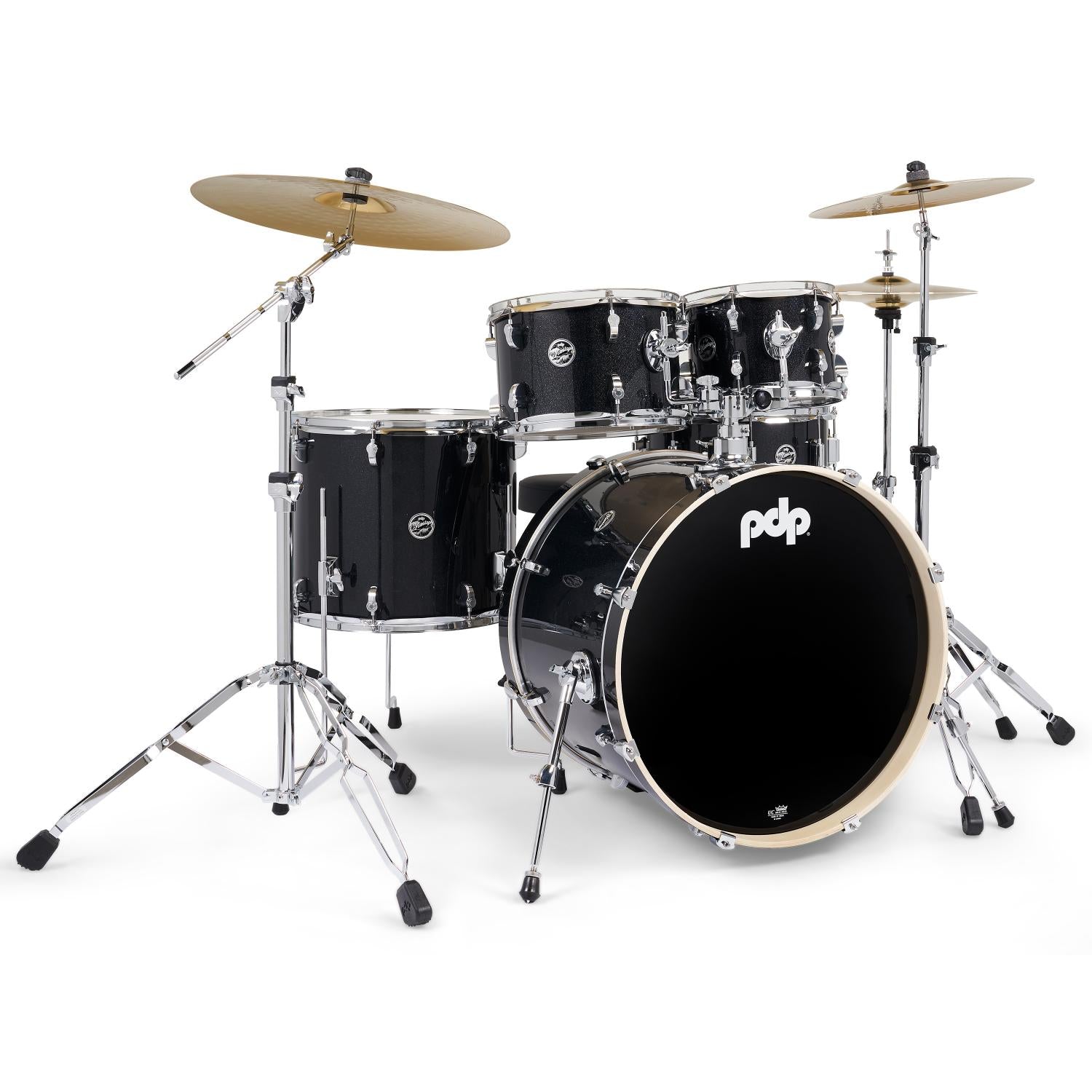 PDP Mainstage 5pc Complete Drum Set Black Sparkle w/Hw & Cymbals - Drum Center Of Portsmouth