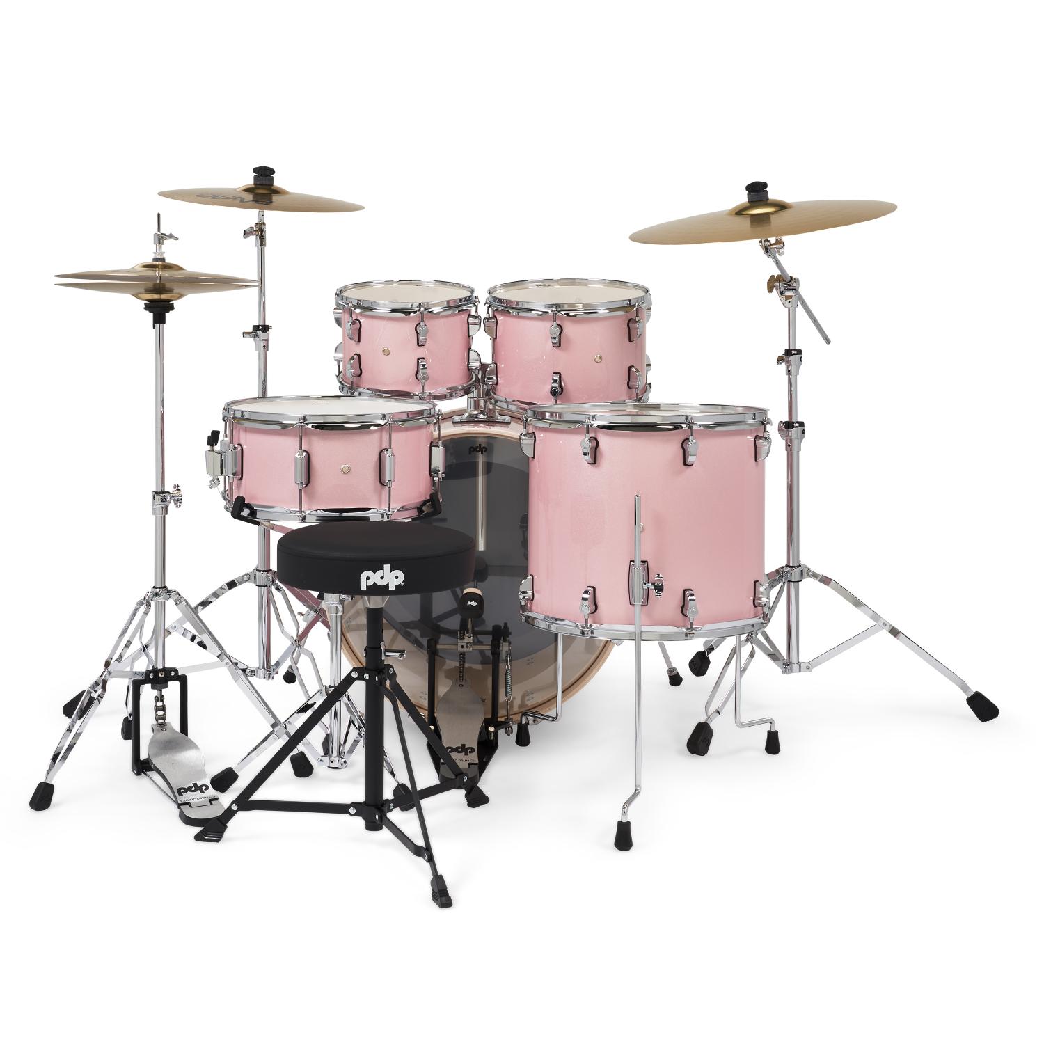 PDP Mainstage 5pc Complete Drum Set Pale Rose w/Hw & Cymbals - Drum Center Of Portsmouth