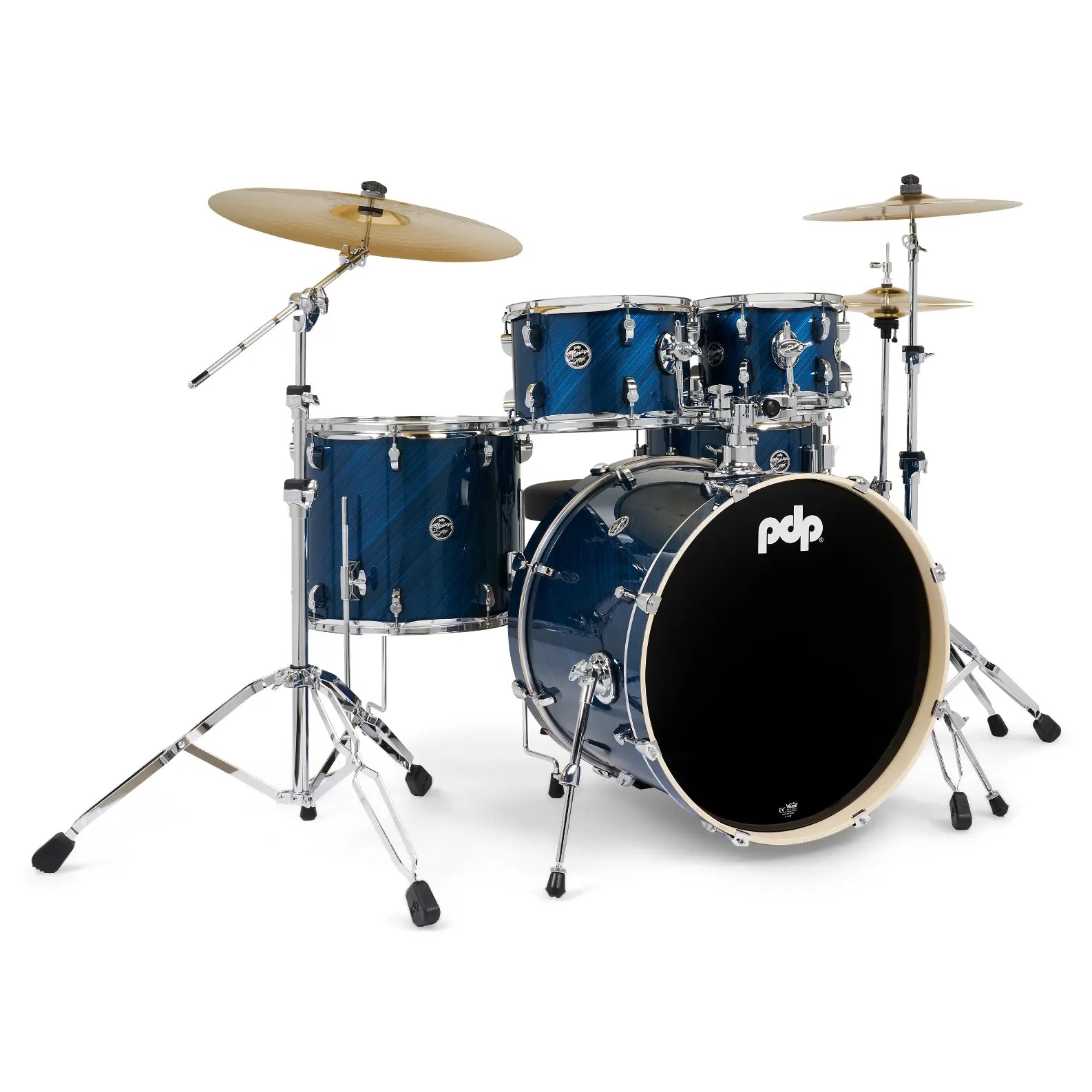 PDP Mainstage 5pc Complete Drum Set w/Hardware and Cymbals Blue Steel 22/10/12/16/14 - Drum Center Of Portsmouth