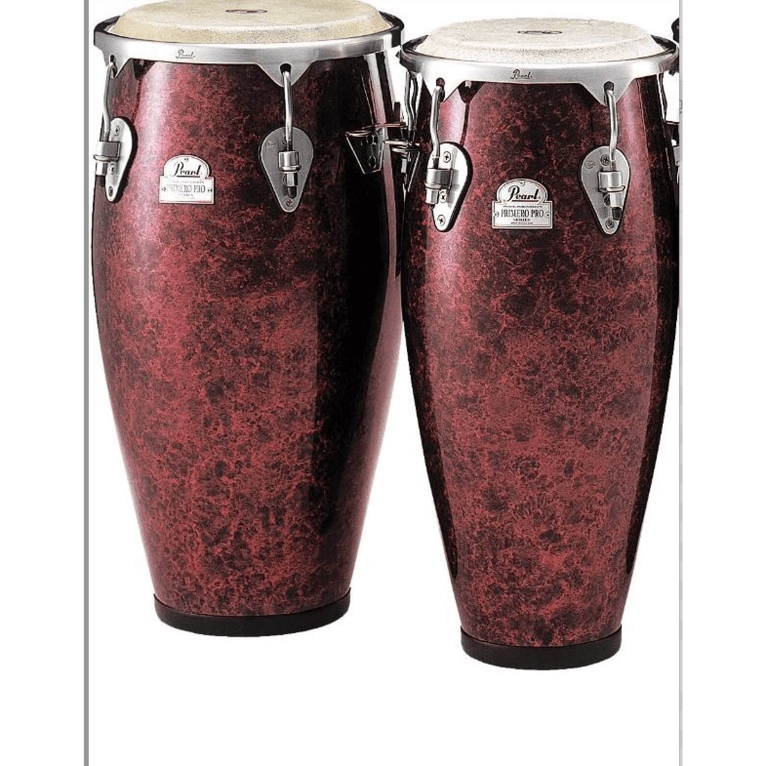 Pearl 11.75 & 12.5 Primero Pro Fiberglass Conga Set - Wine Red Marble - Drum Center Of Portsmouth