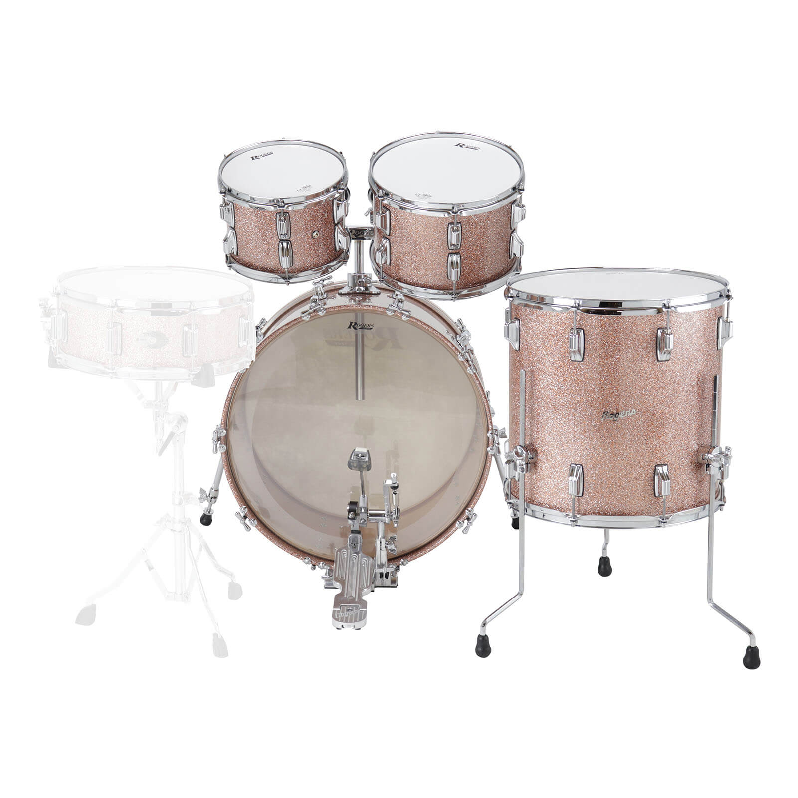 Rogers Powertone Limited Edition 4pc Drum Set w/22"BD Champagne Sparkle - Drum Center Of Portsmouth