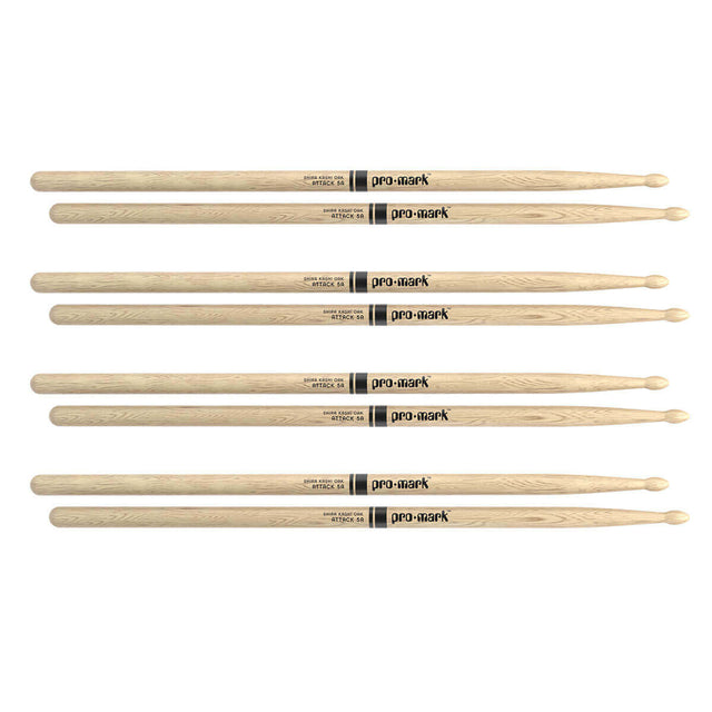 Promark Shira Kashi Oak 5A Wood Tip Drumstick - 4 Pair Bundle