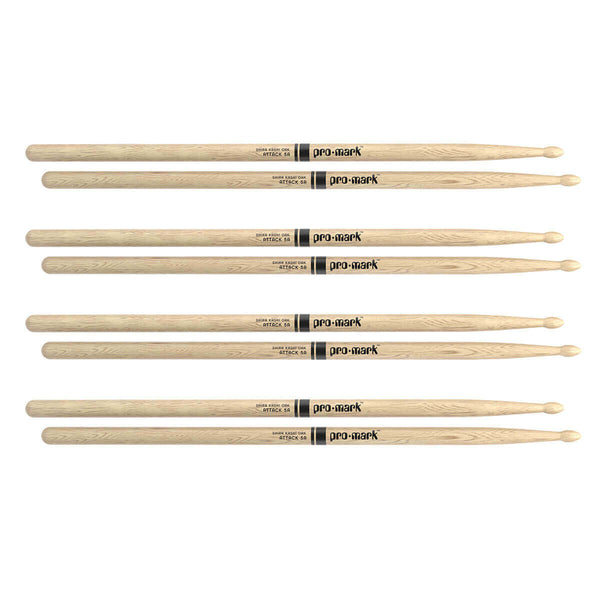 ProMark Shira Kashi Oak 5A Wood Tip Drum Stick 4 Pair Bundle