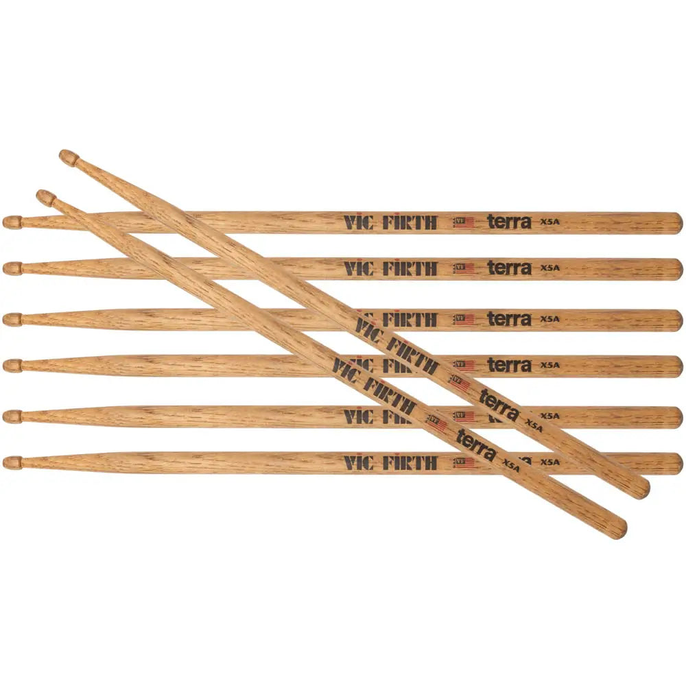 Vic Firth American Classic X5A Terra Drum Sticks 4-Pair Value Pack - Drum Center Of Portsmouth
